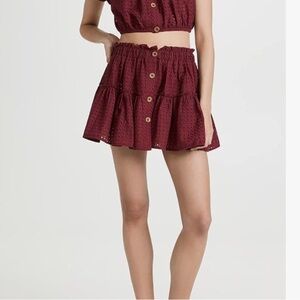 Eberjey Burgundy Portola Nellie Skirt